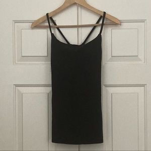 Lululemon Strappy Black Tank w/ built in Bra size 6